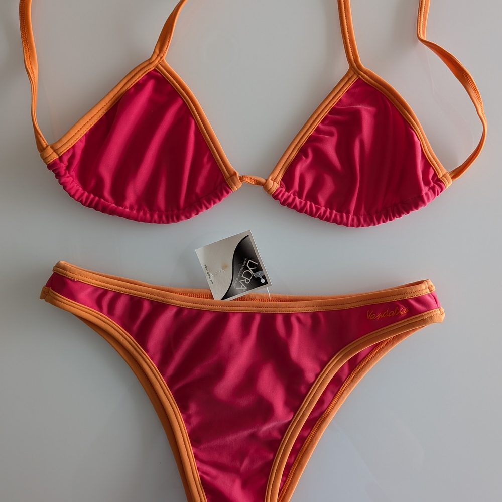 Pink and Orange Bikini Set